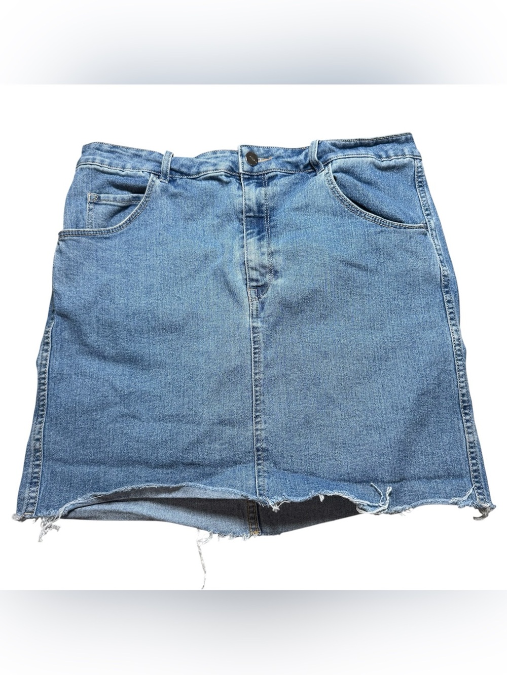 H&M &Denim Denim Rough Hem Mini Skirt Size 12